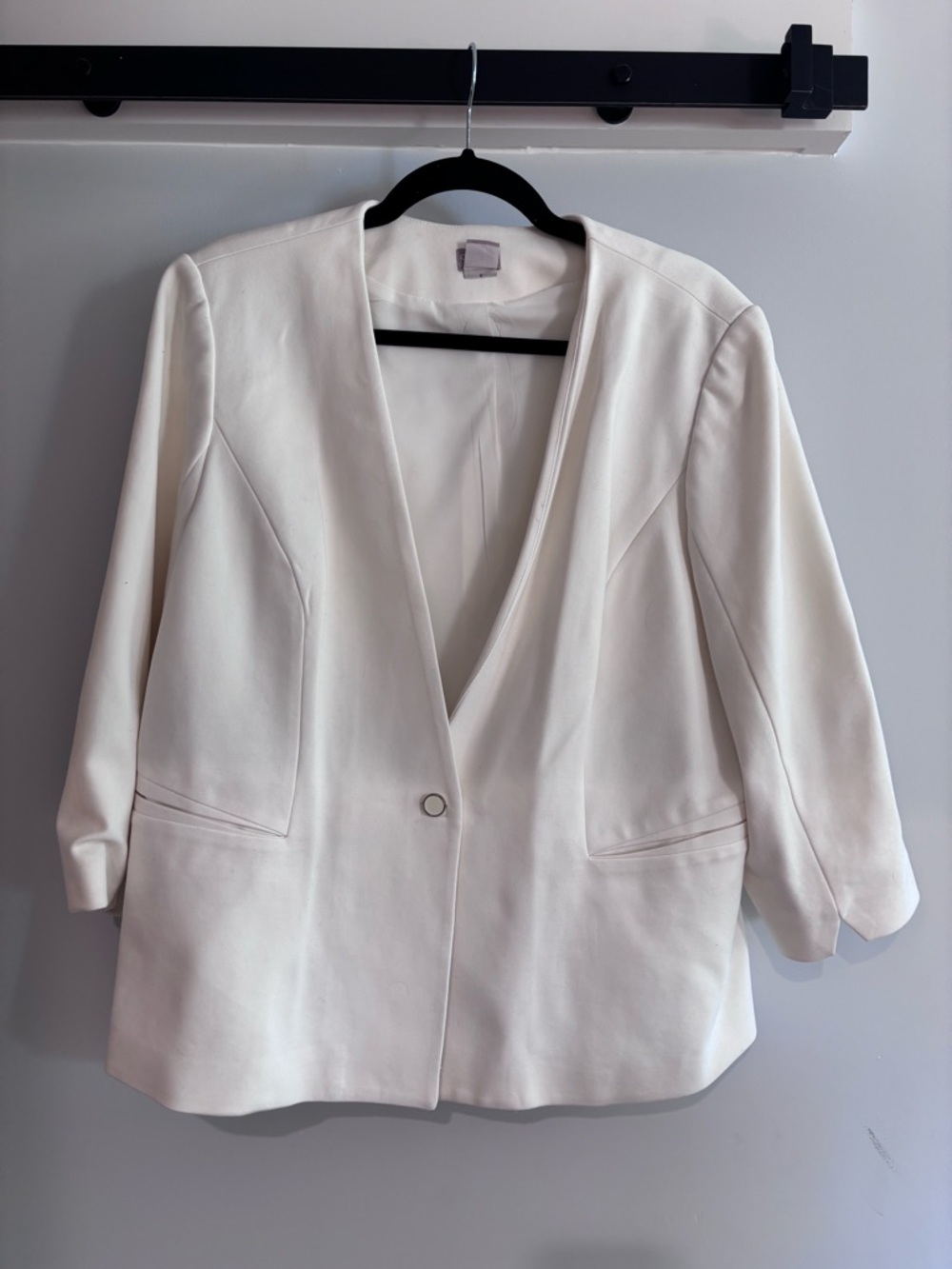 Chico's Ivory Open-Front Single-Button Blazer